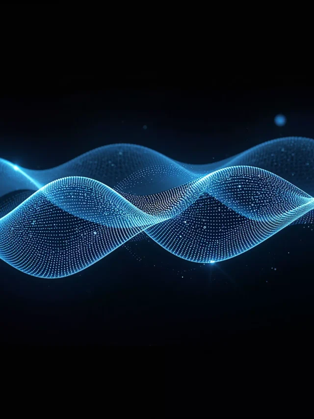 Story Ilustração de ondas sonoras digitais com elementos de IA